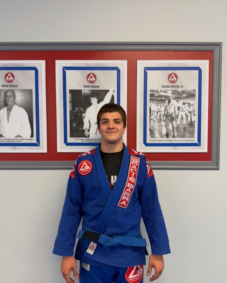 Coach Diego in a blue Gracie Barra gi at Gracie Barra Manotick