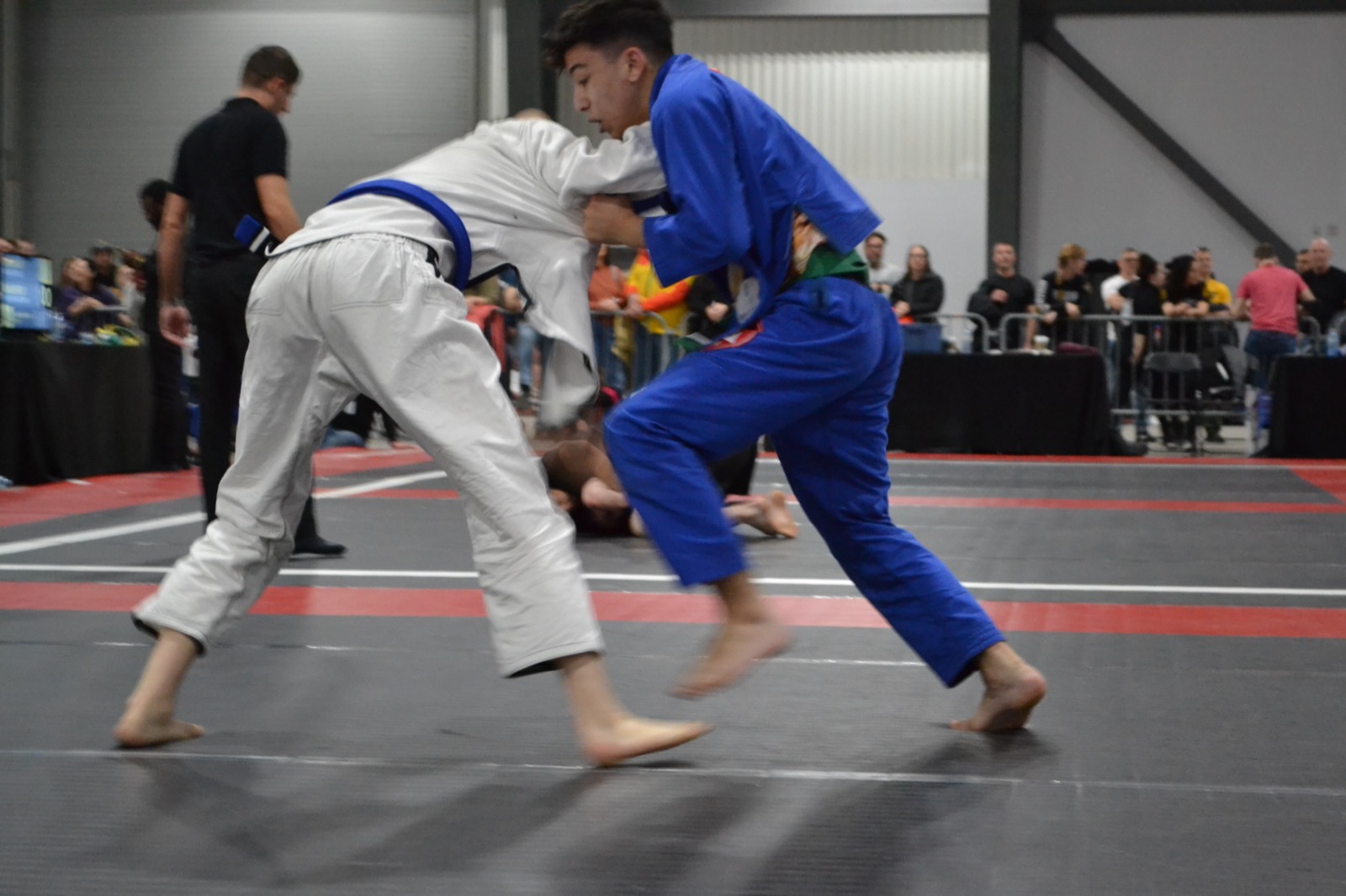 Young athletes competing in Brazilian Jiu-Jitsu